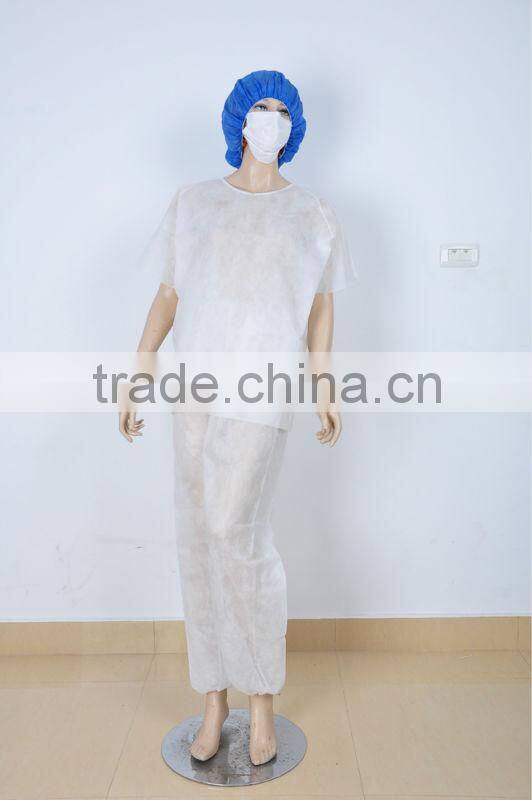 short sleeve white disposable medical coveralls