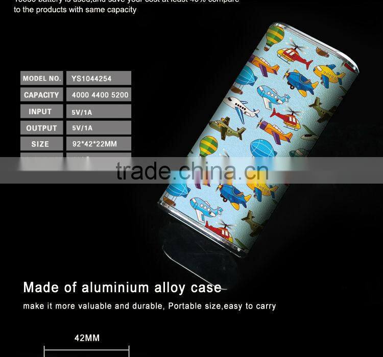 Portable mobile power supply/ wholesale cylinder power bank 4000mAh/Mini rechargeable battery charger