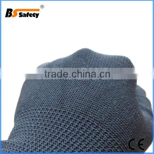 BSSAFETY gray and black color polyester nylon working glove no coating