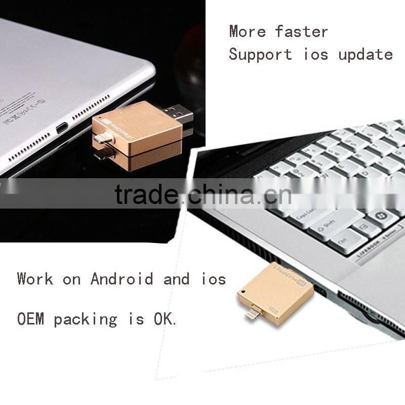 Gold metal material 8gb 16gb 32gb 64gb OTG 2.0 USB Flash drive Memory phone U Disk