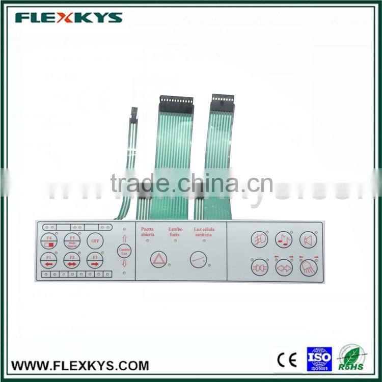 Poly Dome LED Integrated Membrane Switch with Multi Circuits and Leads