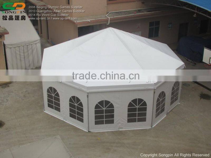 Guangzhou factory large 25m aluminum Dodecagon luxury polygon wedding tents for 350 people