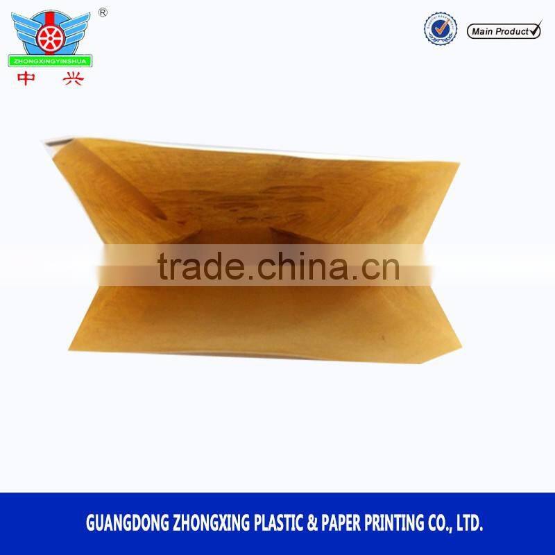 Customized brown paper bags with zipper recycled plastic food packaging bag for rice