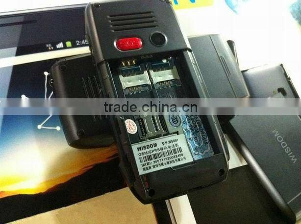 Wisdom WSG01 dual sim dual standby senior mobile phone FM SOS Torch MP3 MP4 camera GPS French Germany Russian 01