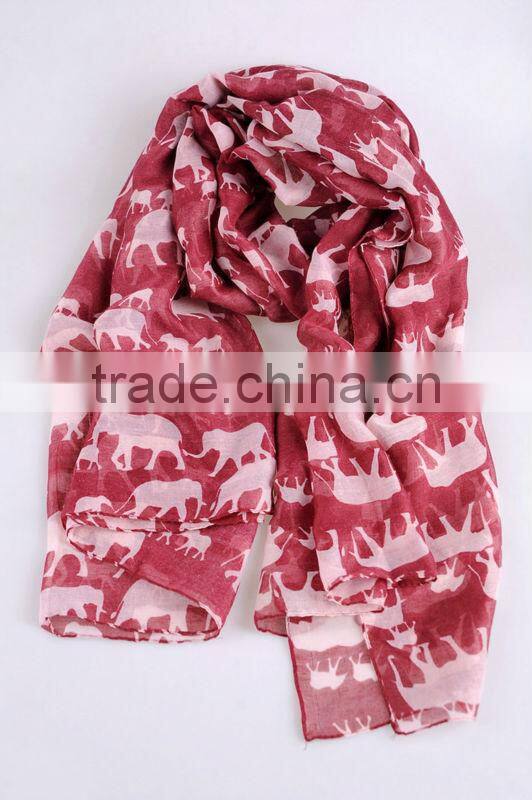 New Fashion Women Elephants Print Scarves Animal Print Shawl Wrap Women Hijab Scarf