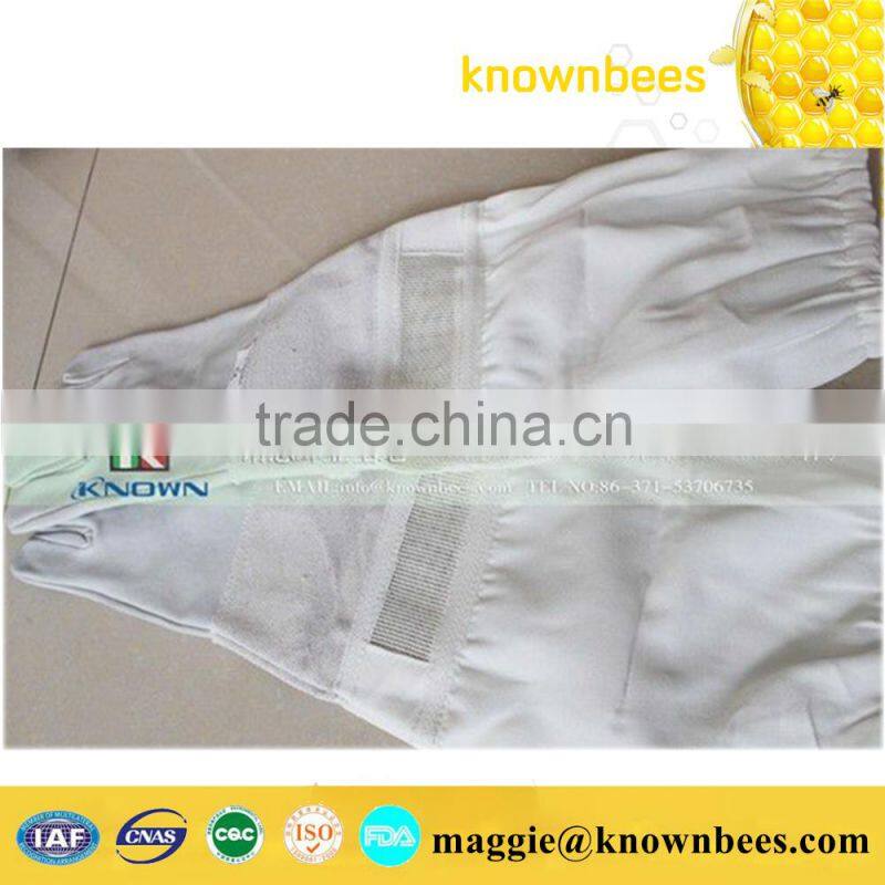 Wholesale various high quality beekeeping gloves/White sheepskin & White cloth