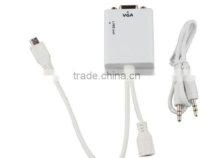 MHL micro usb to VGA and audio cable Adapter MHL for Samsung Galaxy i9300 S3 S4 Note 2