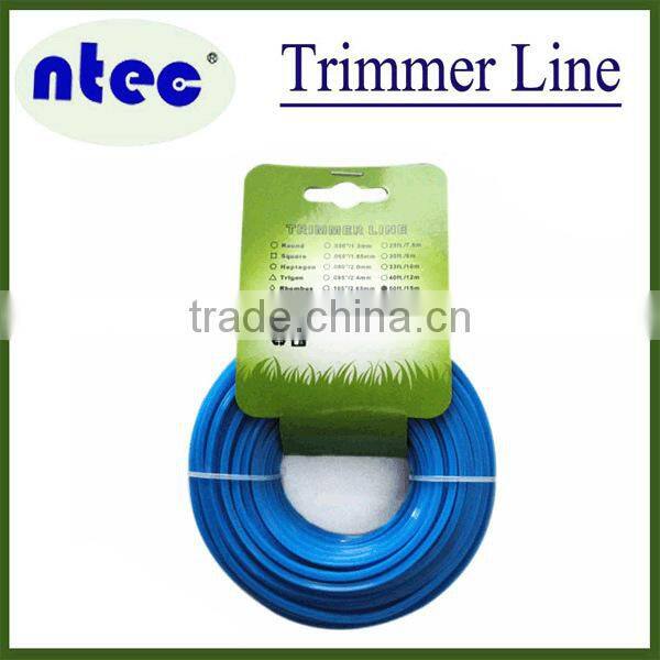 15m square nylon monofilament trimmer line/brush cutter nylon trimmer line