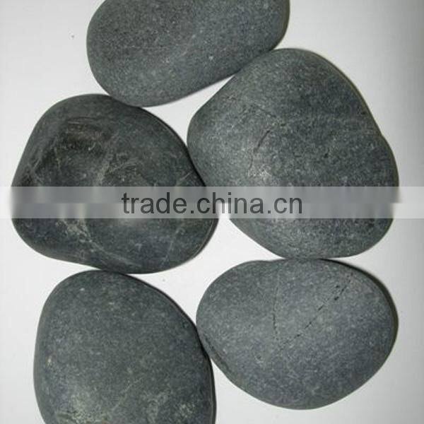 polished black pebbles