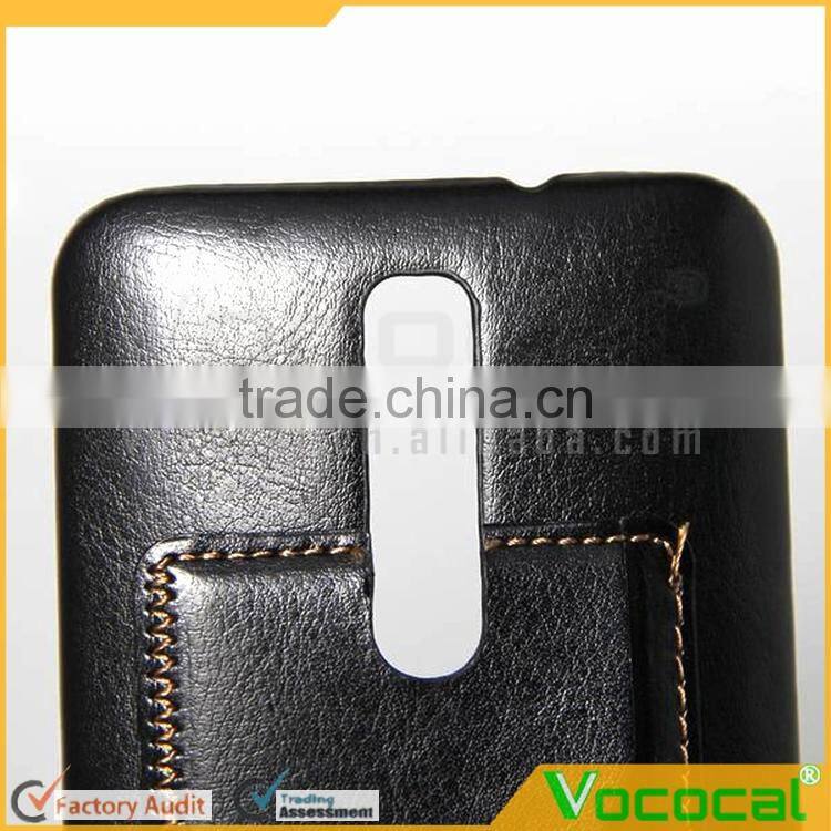 Lichee Pattern Stand Case for 5.5 Inch ASUS Zenfone 2 ZE551ML Black