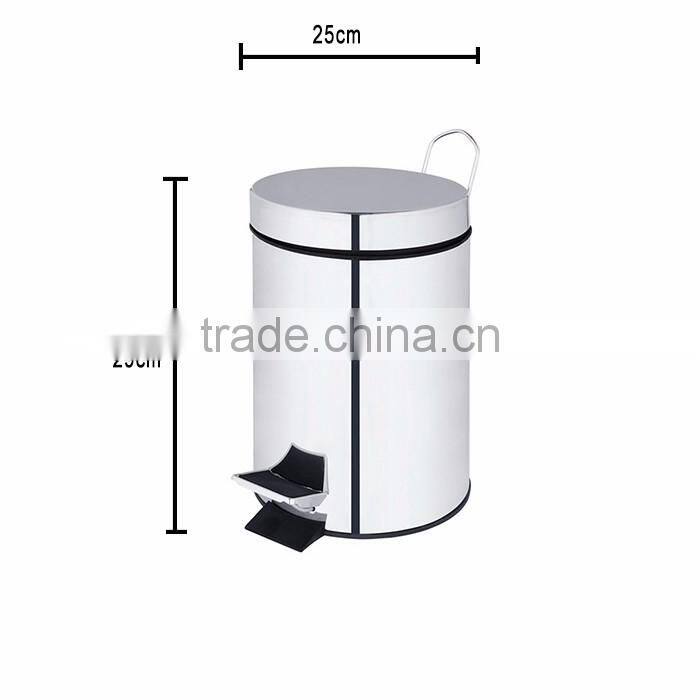 many size lid stainless steel silver garbage can