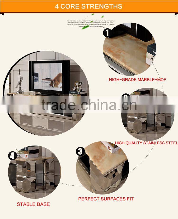 E377 Living Room Furniture Modern Corner White Lcd TV Floor Stand