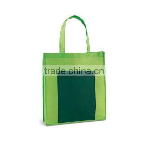 High quality non woven recycle tote shopping bag with big frontal pocket
