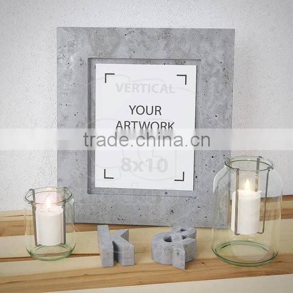 Concrete bathroom accessories FRAME Concrete Rectangle Mirror