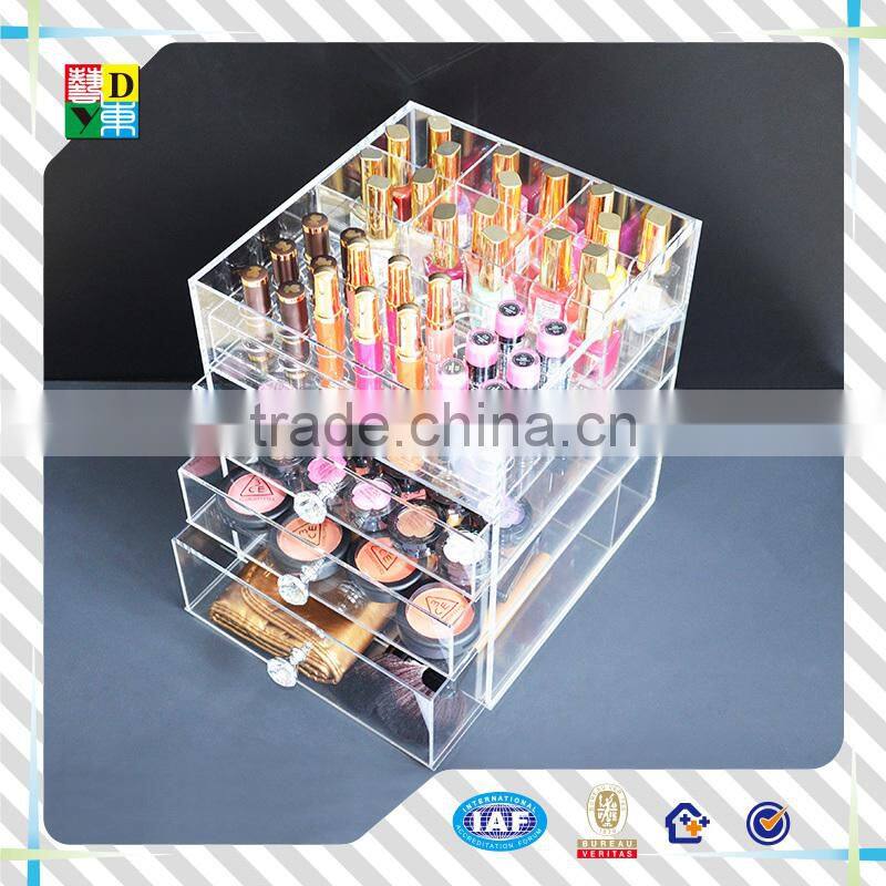 2015 High quality clear acrylic cosmetic drawer organizer,modern design popular acrylic makeup container from China low price
