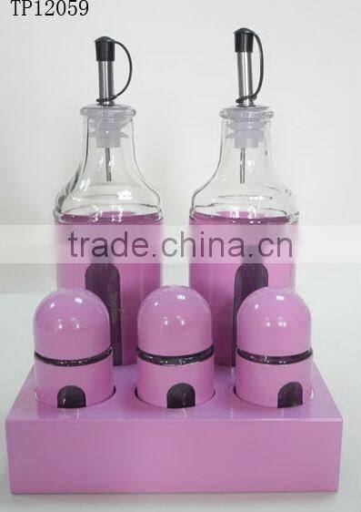 pink plastic sleeves cylinder glass salt and pepper wedding favors