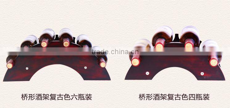 whisky six bottles display rack wooden wine display stand/wooden wine rack Antique Design Handmade Wooden Wine Rack