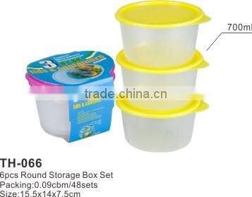 6pcs rectangular Storage Box Set,plastic rectangular box, food container with lid