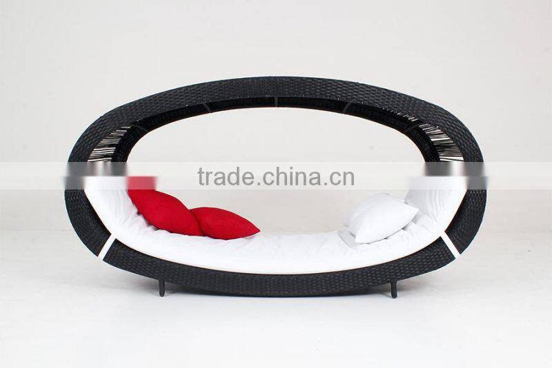 Rattan oval lounge bed sunshine garden furniture