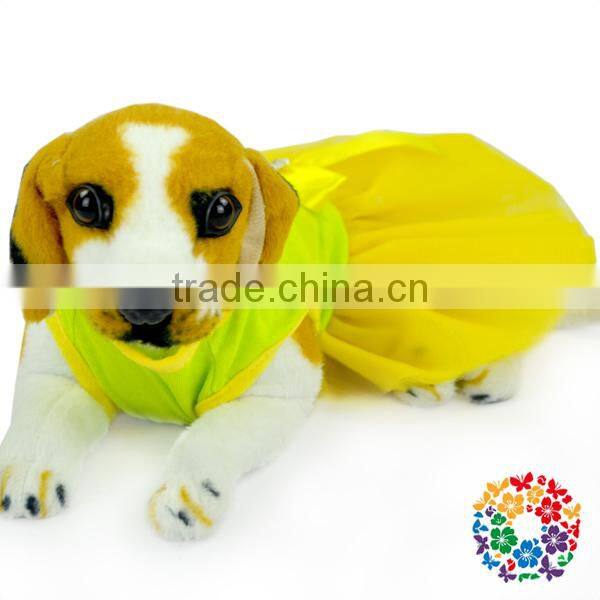 2015 New Design Yellow Pet Dog Coat Wholesale High Quality Dog Tutu Dress Cherry Chiffon Pet Dog Dress Clothes