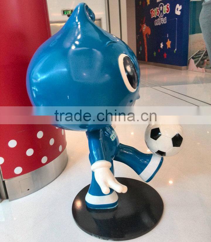 Football man cartoon figure mascot for shopping mall