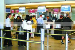 retractable stainless steel queue line stanchion /stand/barrier