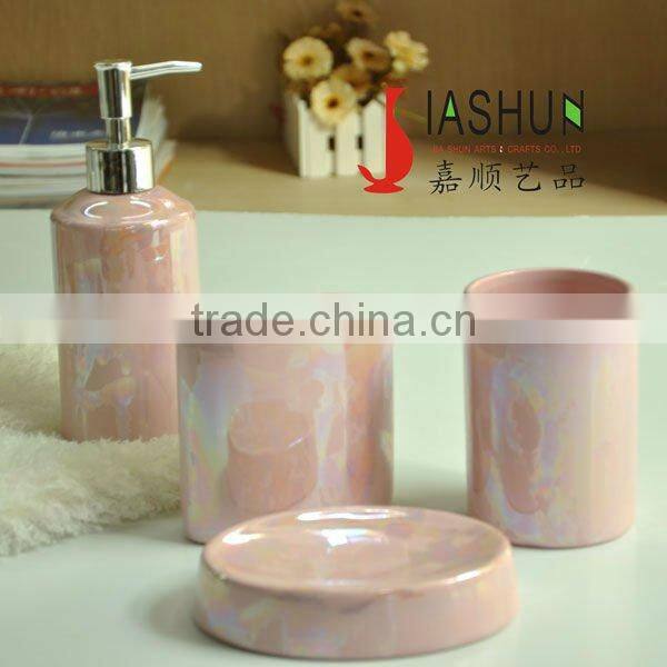 Pink bathroom appliances ceramic bathroom set