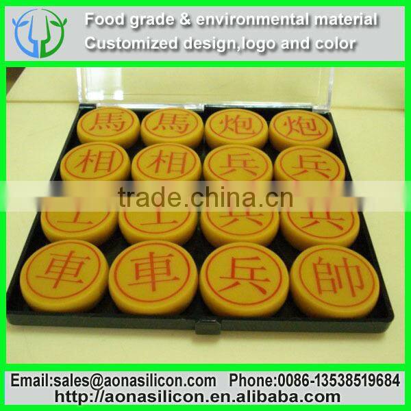High quality silicone chess pieces with embossed|debossed text