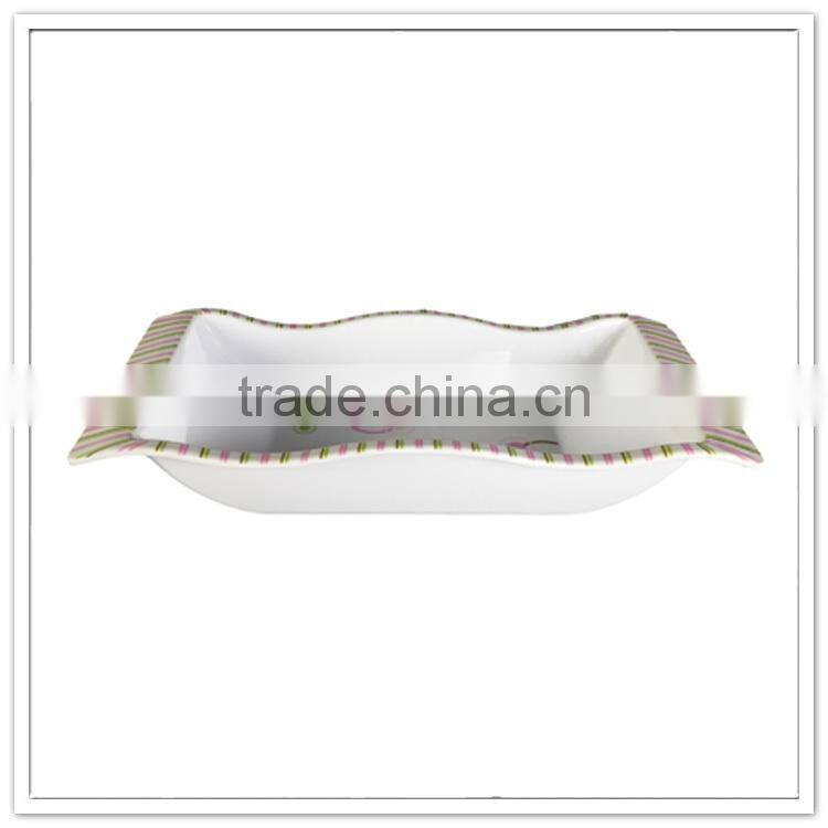 New crockery items wholesale price small long square restaurant melamine serving bowl