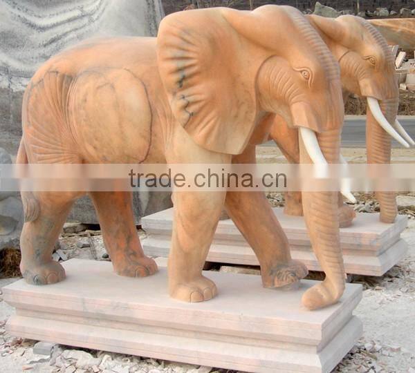 High quality pink marble elephant sculpture