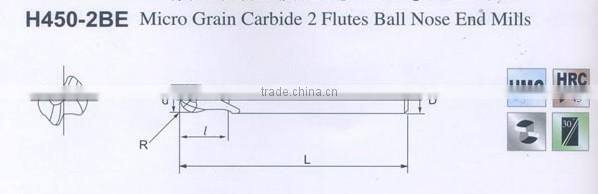 Micro Grain Carbide 2Flutes Ball Nose End Mills