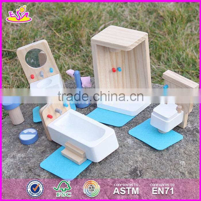 2017 New design kids pretend play toys wooden miniature dollhouse furniture W06B054