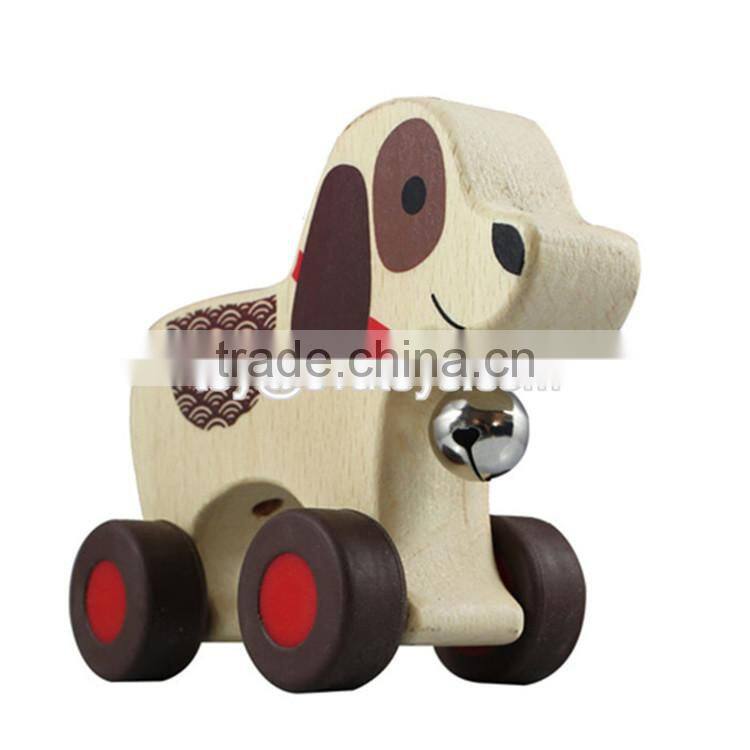 Best design cartoon elephant wooden baby toy car W04A040