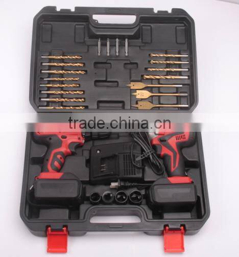 2016 new type cordless drill 18V LI-battery power drill and power impact