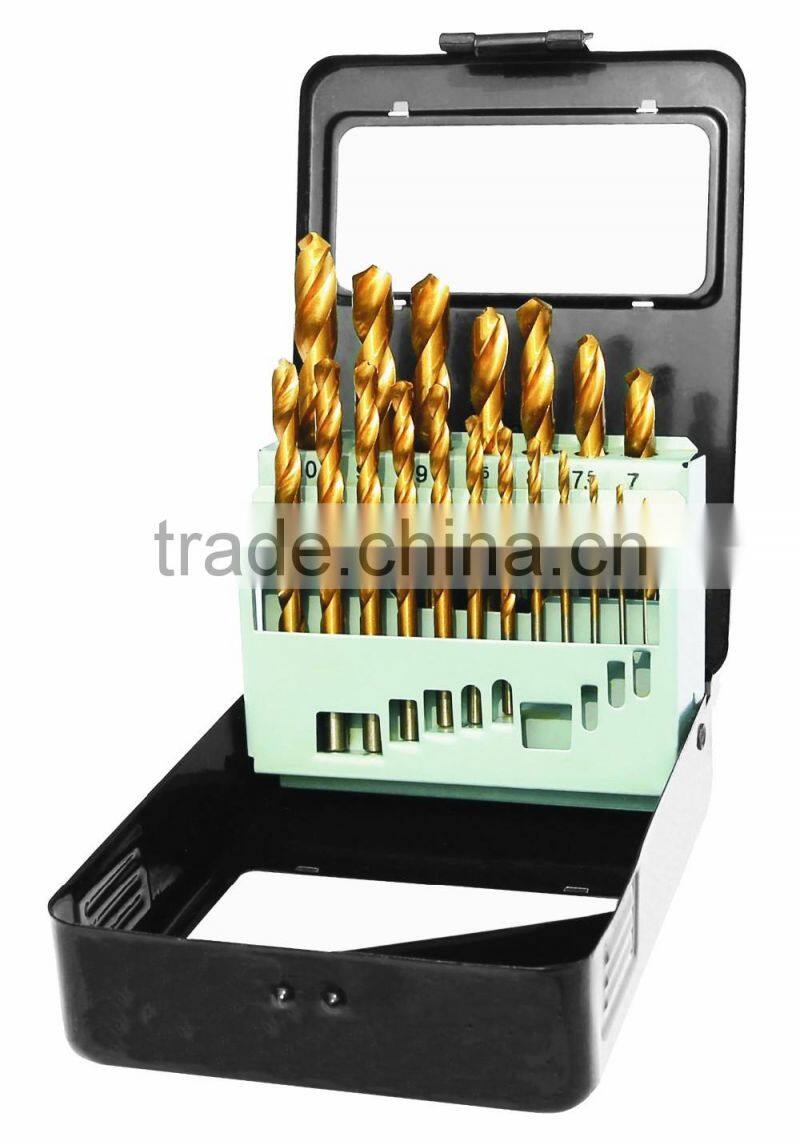 19pcs HSS Titanium Drill Set
