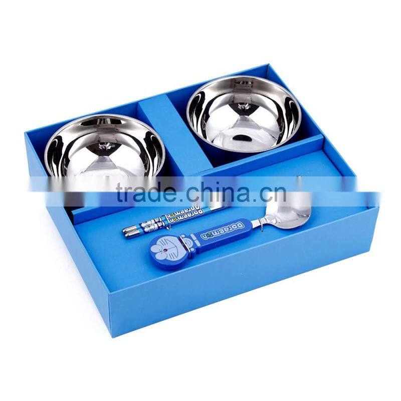 Factory price top quality hot sale cartoon bowl chopsticks spoon fork gift cutlery set