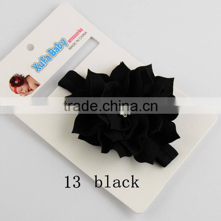 Mini Baby Turban Headband wholesale Top Flower Elastic Headband Baby Hair Accessories Hairband