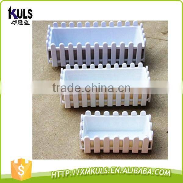 Removable square rectangle plastic garden flower fence pots