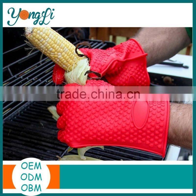 Amazon Top Selling Products Great for Kitchen Cooking Grilling Heat Resistant Silicone Gloves 5 Fingers Design BBQ Gloves