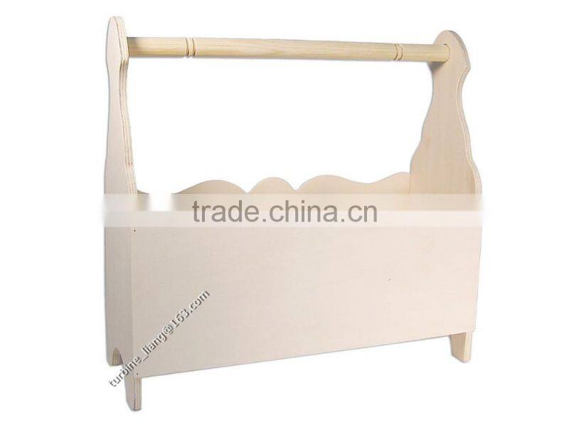 Unfinished Wooden Magazine basket