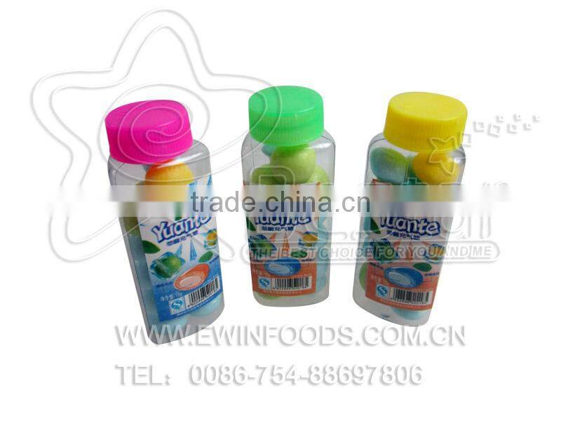 Bottle With Multi-colored Fruit Chewing Candy