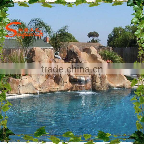 Hot sale FRP reinforced concrete Artificial Large outdoor hot spring Waterfall rockies fountain