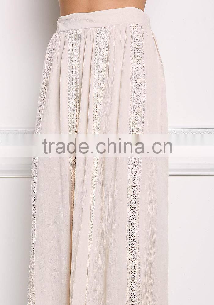 Boho inspired skirt floral crochet trim fancy skirt top designs