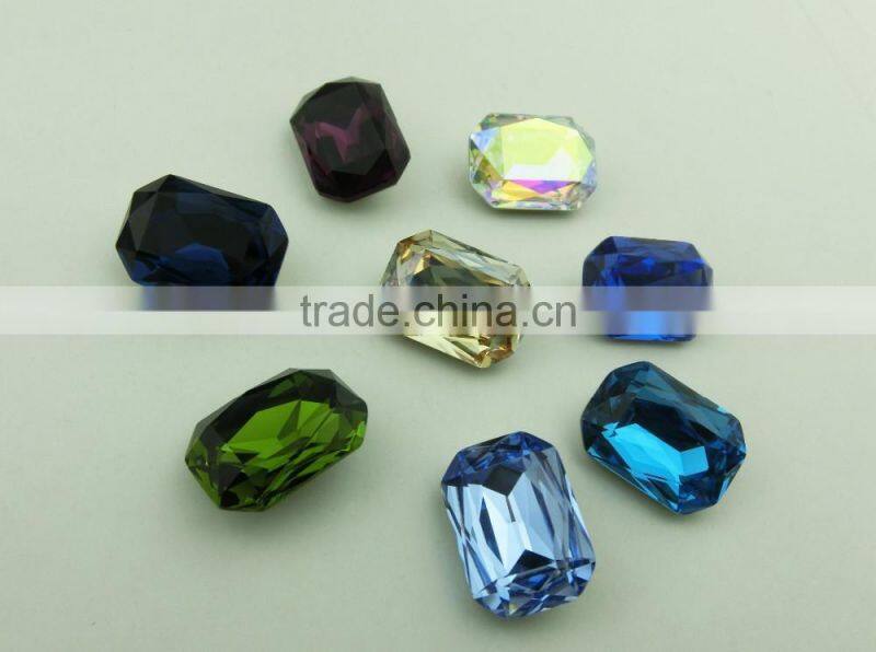 Octagon Facetted Cut Crystal Blue Fancy Stone;Whoesale gemstone