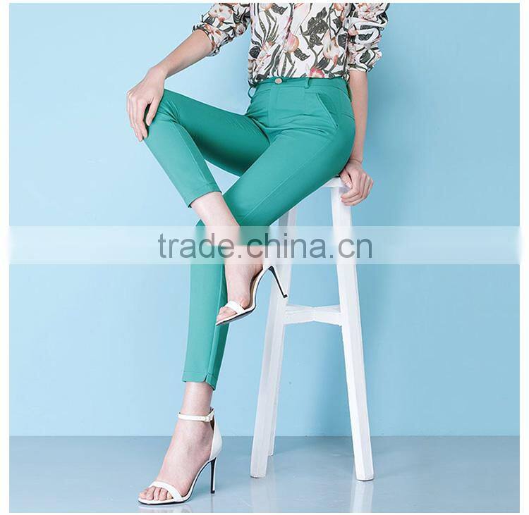 Summer 2017 new thin nine point pants, women casual small feet pencil trousers, sample can be customized