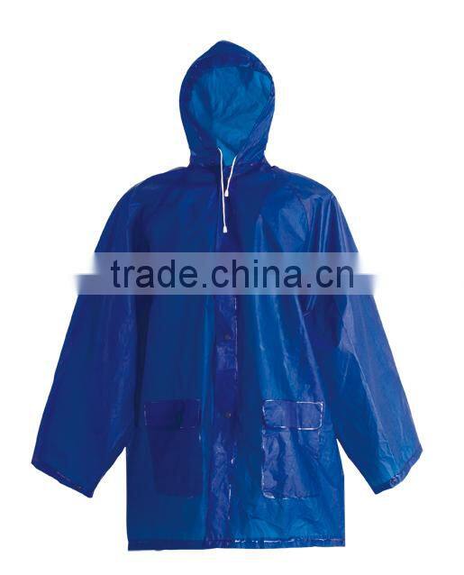 ADULT EMBOSSED/PLAIN PVC WATERPROOF JACKET LIGHT WEIGHT RAIN JACKET