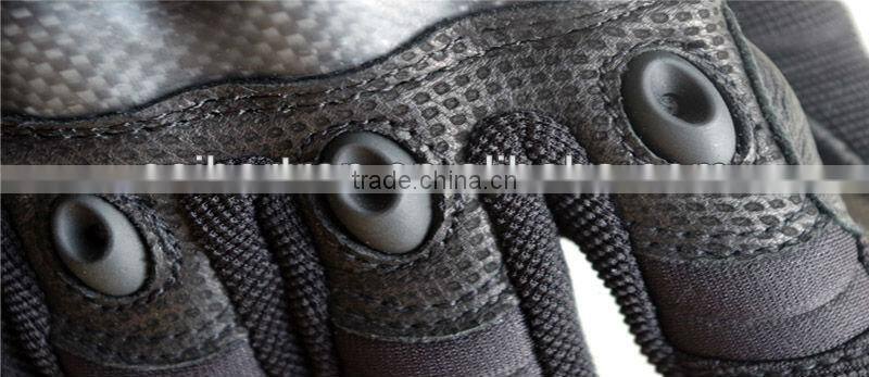 Carbon Fiber Shell knuckle protection sports safety gloves Genuine leather tactical gloves