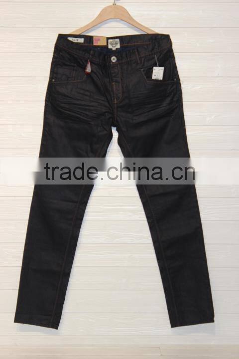 GZY China manufacture selling fashion innovative design 100% cotton mens jeans pants straight casual stock