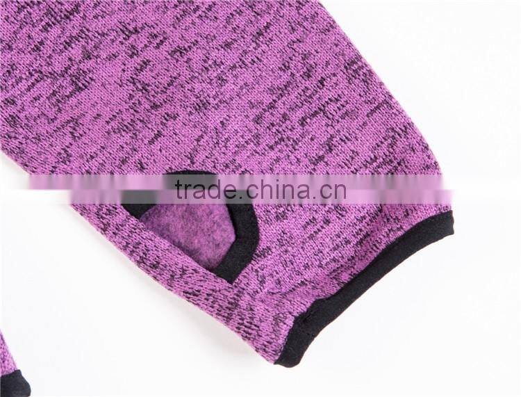 100%polyester High Quality hoodies knitted sweater fleece women hooded jacket