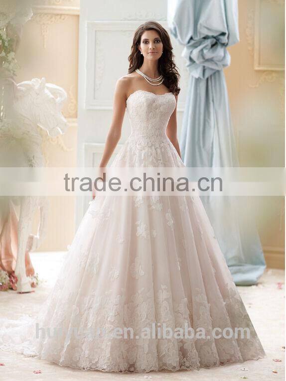 sexy strapless lace unique bridal gowns